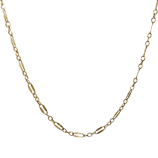 Bryce Permanent Jewelry Chain, Dapped Oval Design, Small Round Links, Available in Gold Filled and Silver