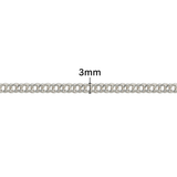Diamond Cut Double Rhombus Chain - 3MM | Sterling Silver