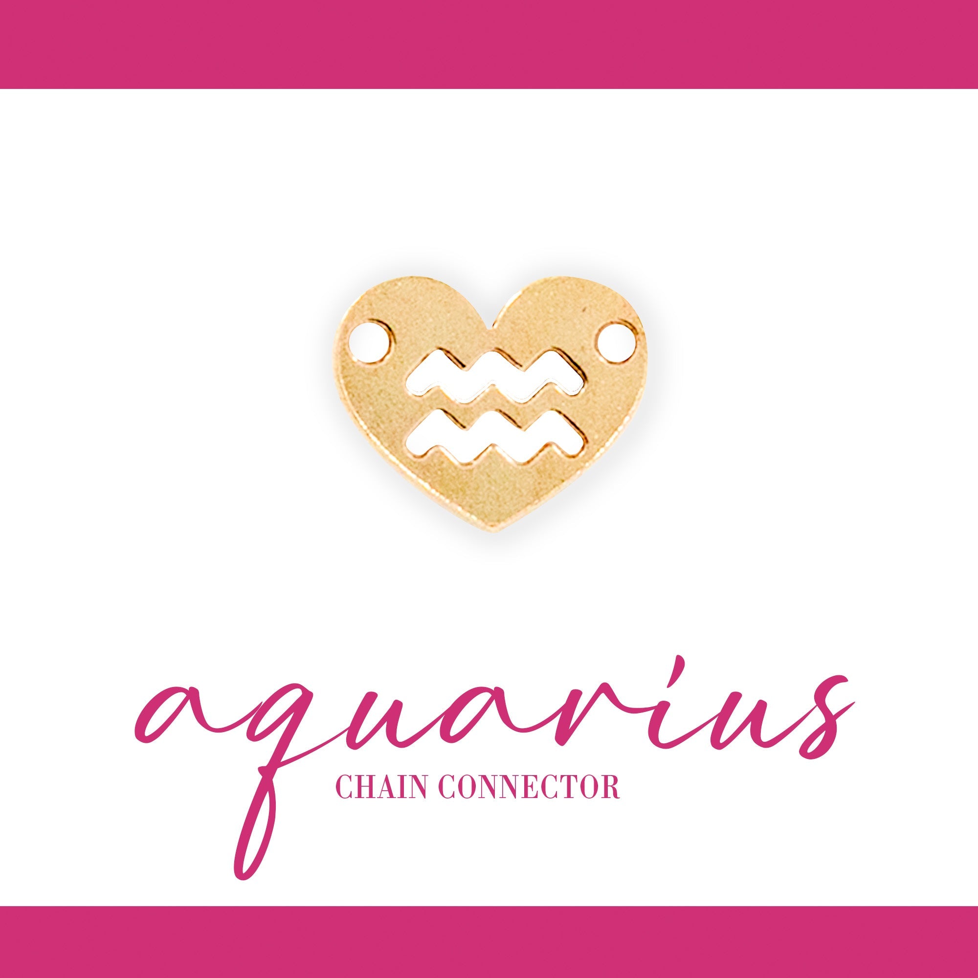 Zodiac Heart Connectors | 7.8mm | 14K Gold Filled Yellow