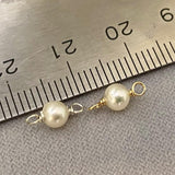 4mm Freshwater Pearl Connector - 5 Pack - B31