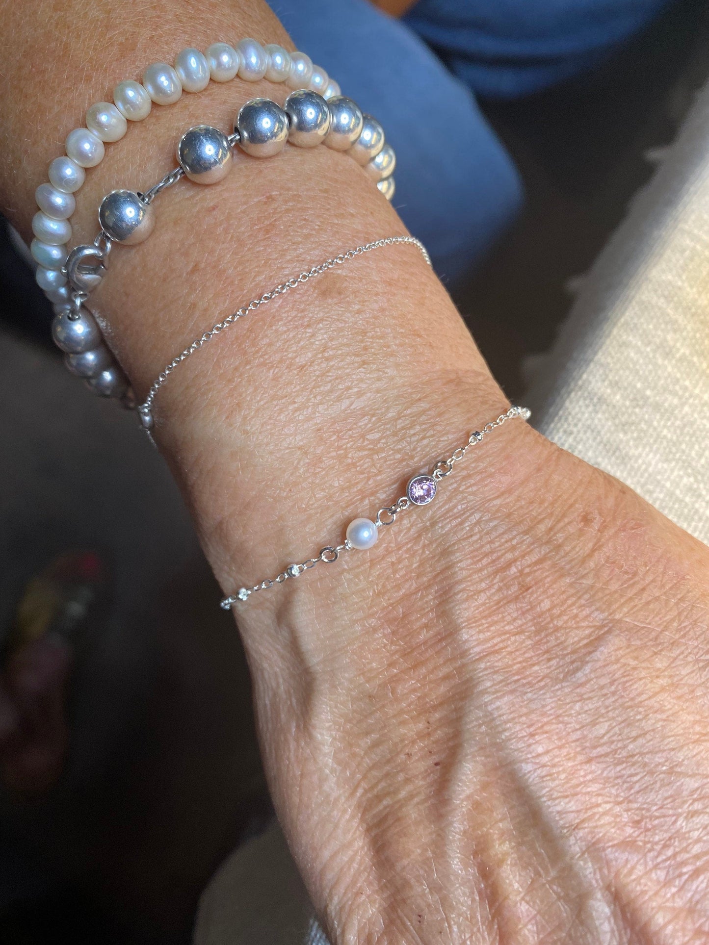 4mm Freshwater Pearl Connector - 5 Pack - B31