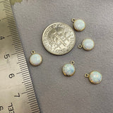White Opal Charm 6mm - 2 Pack - B25