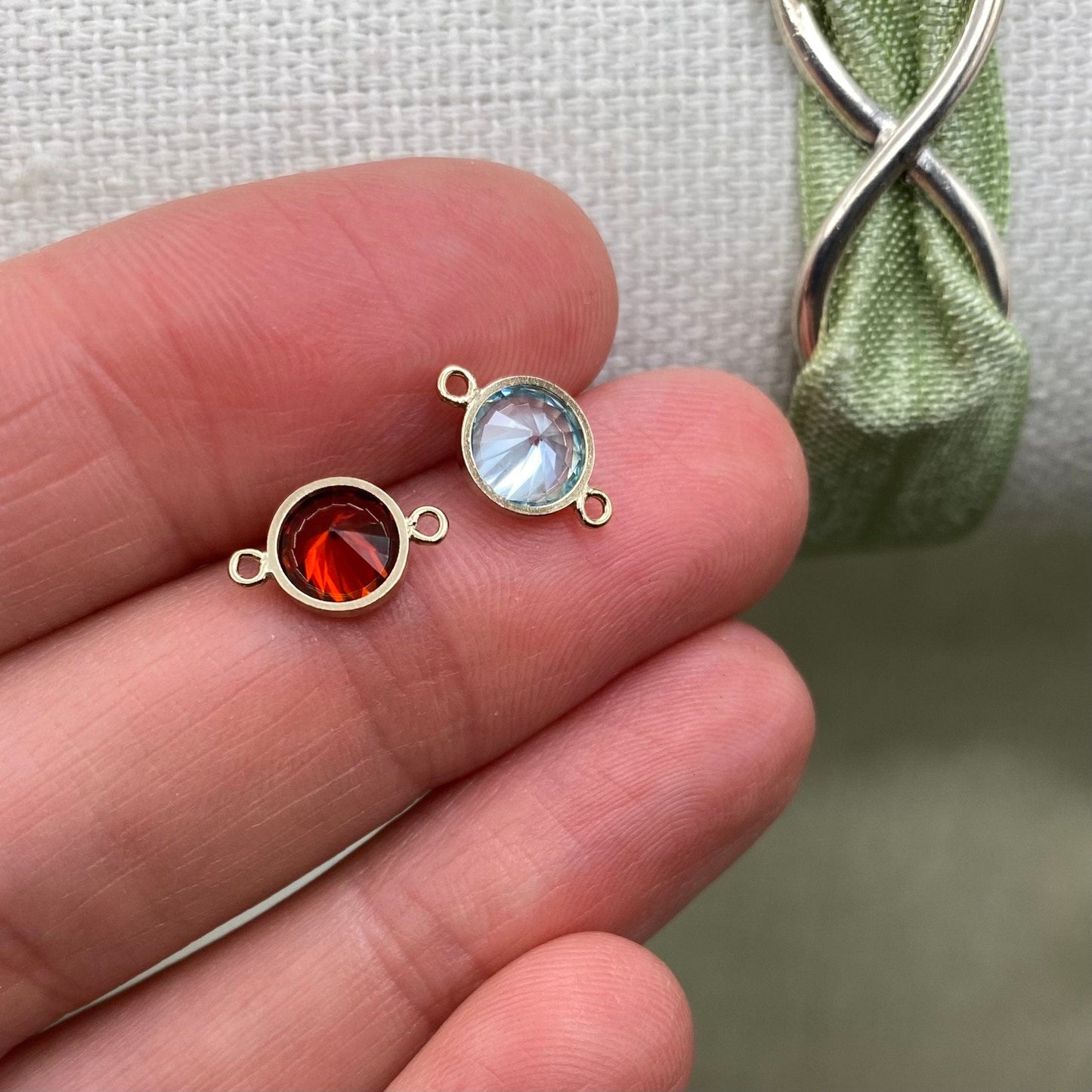 Luxe 6mm Birthstone Connectors - Sterling Silver - B45S - Luxe Colors