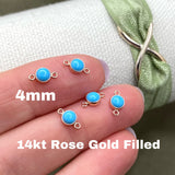 Turquoise Connectors 4mm - 5 Pack - B8