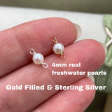 4mm Freshwater Pearl Connector - 5 Pack - B31