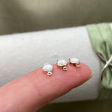 White Opal Connectors 4mm - 5 Pack - B5