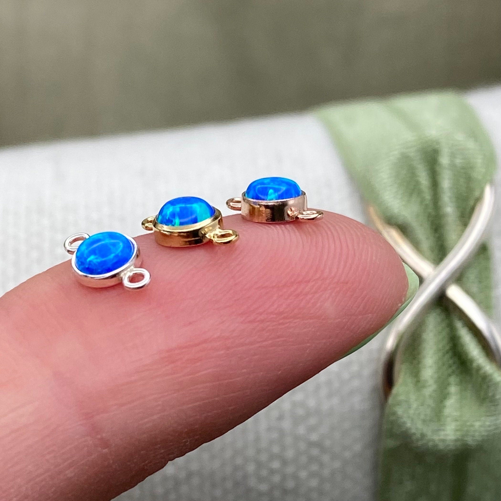 Blue Opal Connector 4mm - 3 Pack - B6