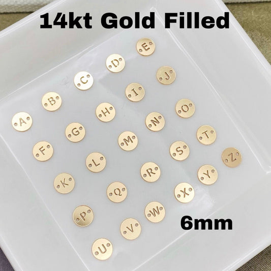 Round Letter Connectors 6mm - 14kt Gold Filled - L33G