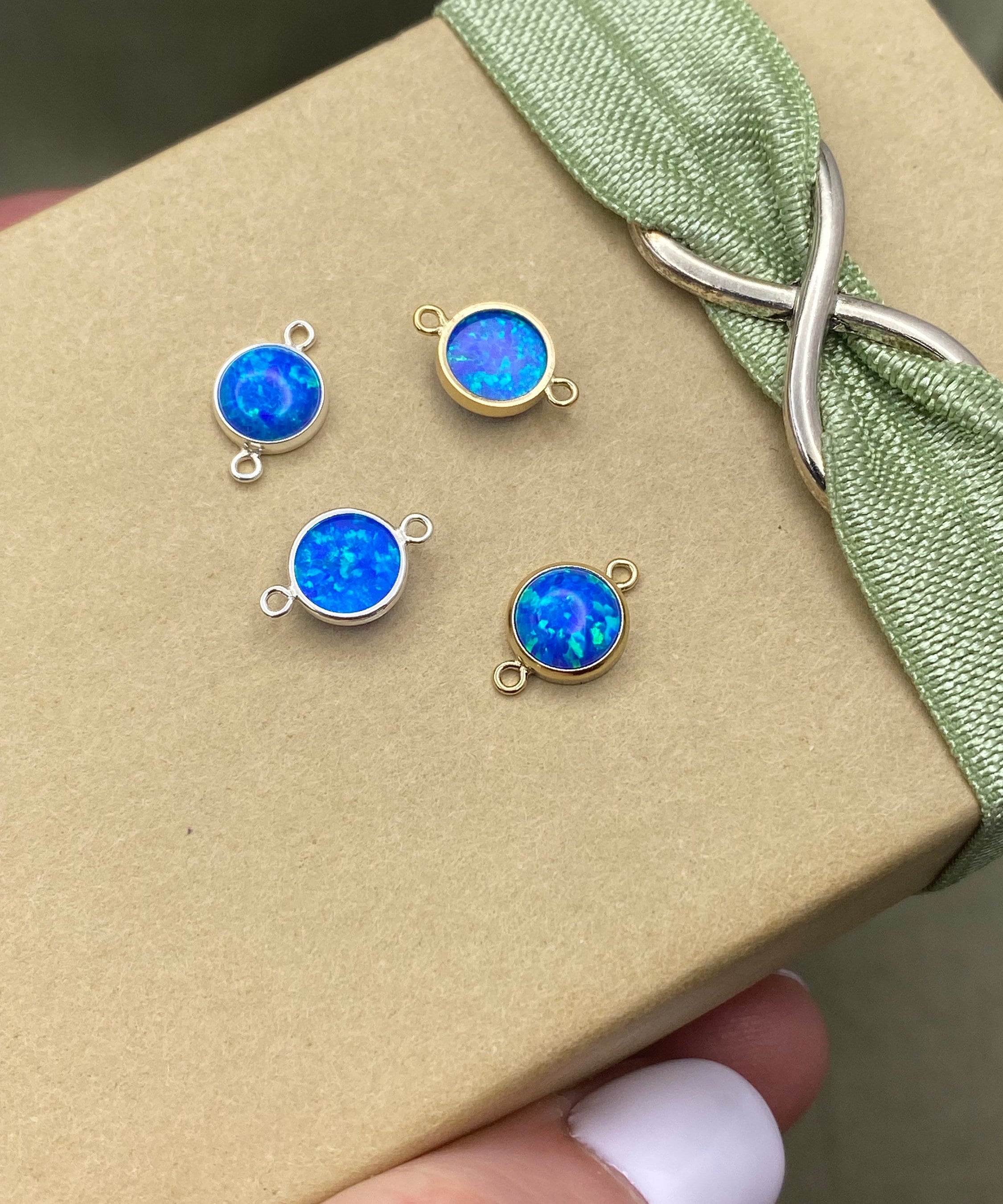 Blue Opal Connectors 6mm - 2 Pack - B20