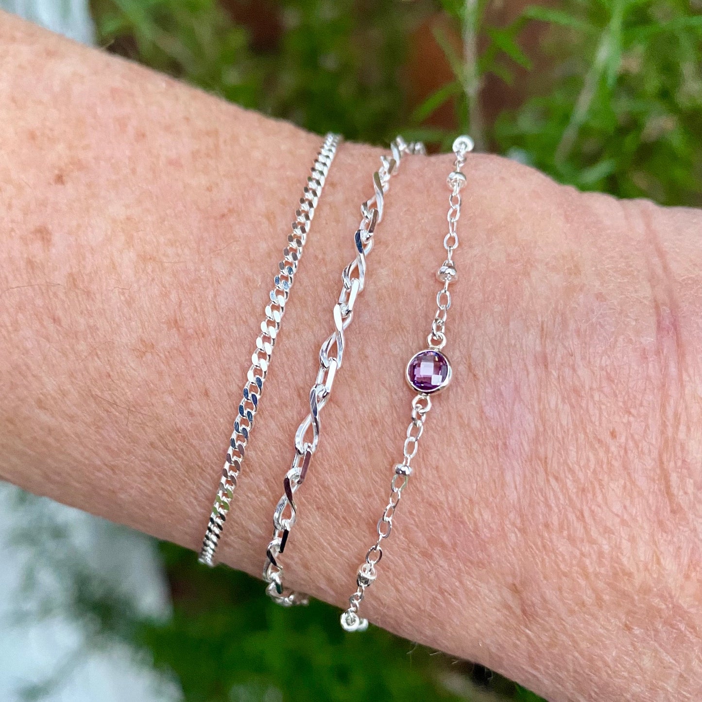 Luxe Flatback Birthstone Connectors 4mm - Sterling Silver- B46S - Luxe Colors