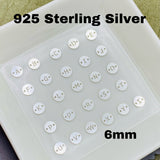 Round Letter Connectors 6mm - Sterling Silver - L33S