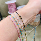 Glitter Pink Enamel Chain - Twin Paperclip - E13
