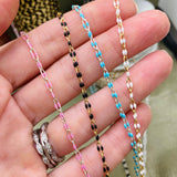 Glitter Pink Enamel Chain - Twin Paperclip - E13