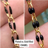 Glitter Pink Enamel Chain - Twin Paperclip - E13