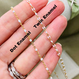 Emerald Green Enamel Chain - Dot Enamel E25