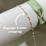 Glitter Blue Enamel Chain - Dot Cable - E18