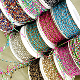 Glitter Blue Enamel Chain - Dot Cable - E18