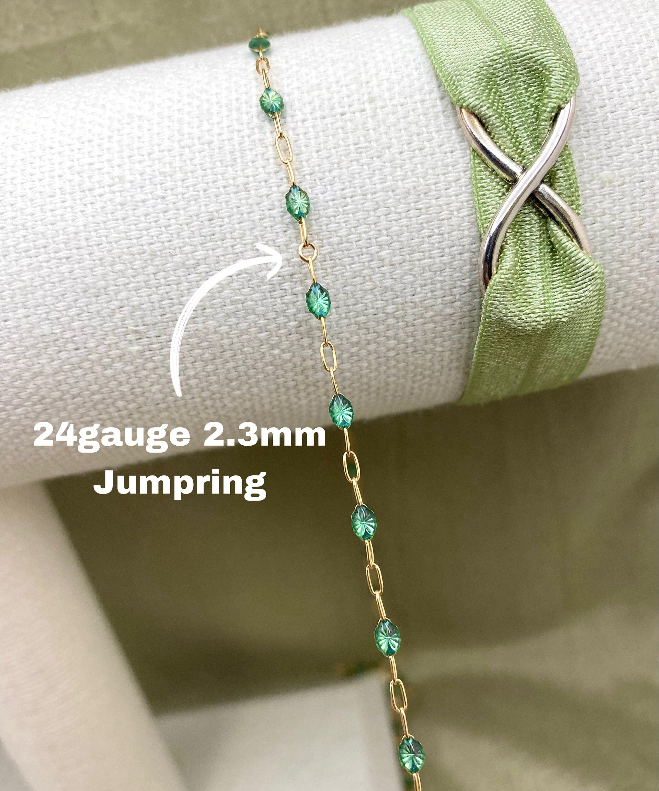Teal Blue Green Enamel Chain - Sunburst - E15