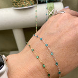 Teal Blue Green Enamel Chain - Sunburst - E15