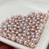 Mauve Freshwater Pearl Connectors - 2 Pack - B35