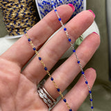 Sapphire Blue Enamel Chain - Dot Cable - E7