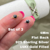 Flatback Black Connectors 4mm - 3 Pack - B18