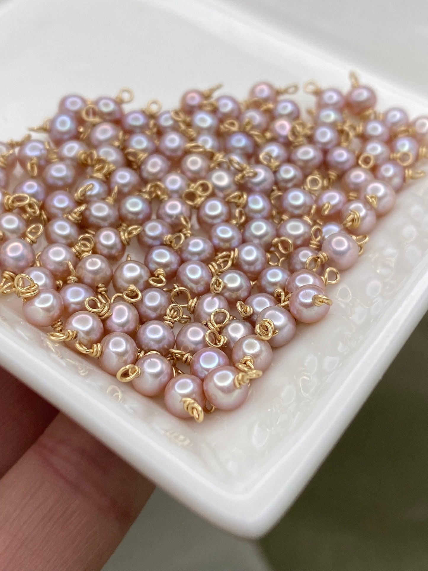 Mauve Freshwater Pearl Connectors - 2 Pack - B35