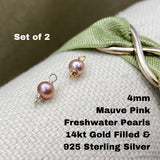 Mauve Freshwater Pearl Connectors - 2 Pack - B35