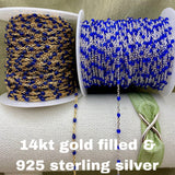 Sapphire Blue Enamel Chain - Dot Cable - E7