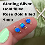 Blue Opal Connector 4mm - 3 Pack - B6