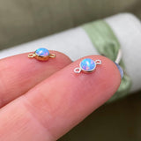 Blue Opal Connector 4mm - 3 Pack - B6