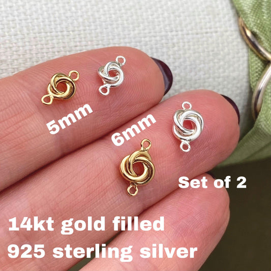Love Knot Connectors 5mm 6mm - 2 Pack - F14 F15