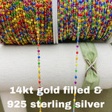 Rainbow Enamel Chain - Dot Cable - E19