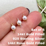 4mm Freshwater Pearl Connector - 5 Pack - B31