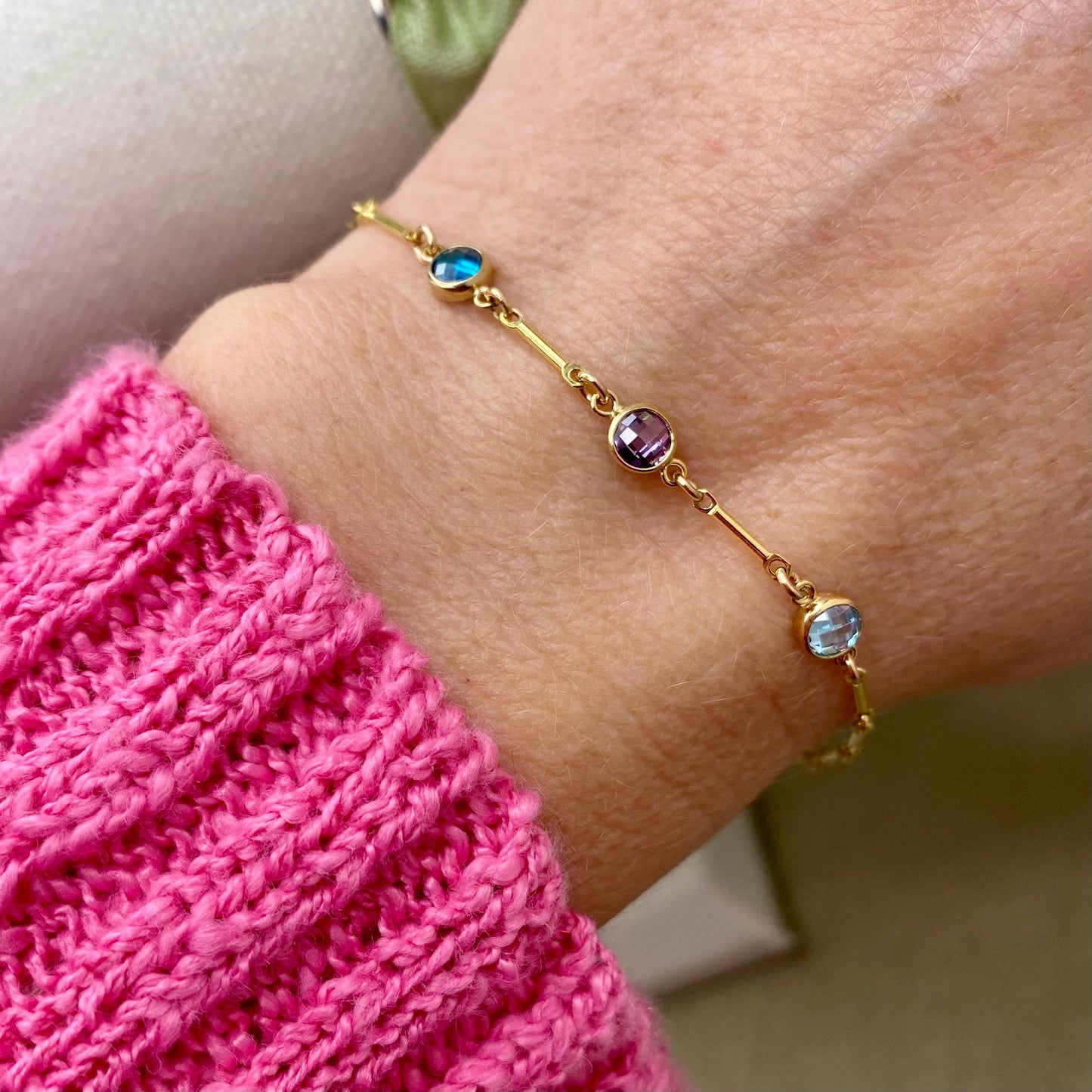 Luxe Flatback Birthstone Connectors 4mm - Gold Filled - B46G - Luxe Colors