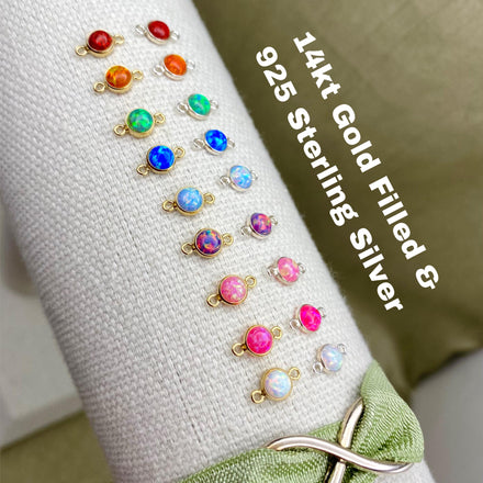 Colorful Opal Connectors 4mm - 18 Pack - S4