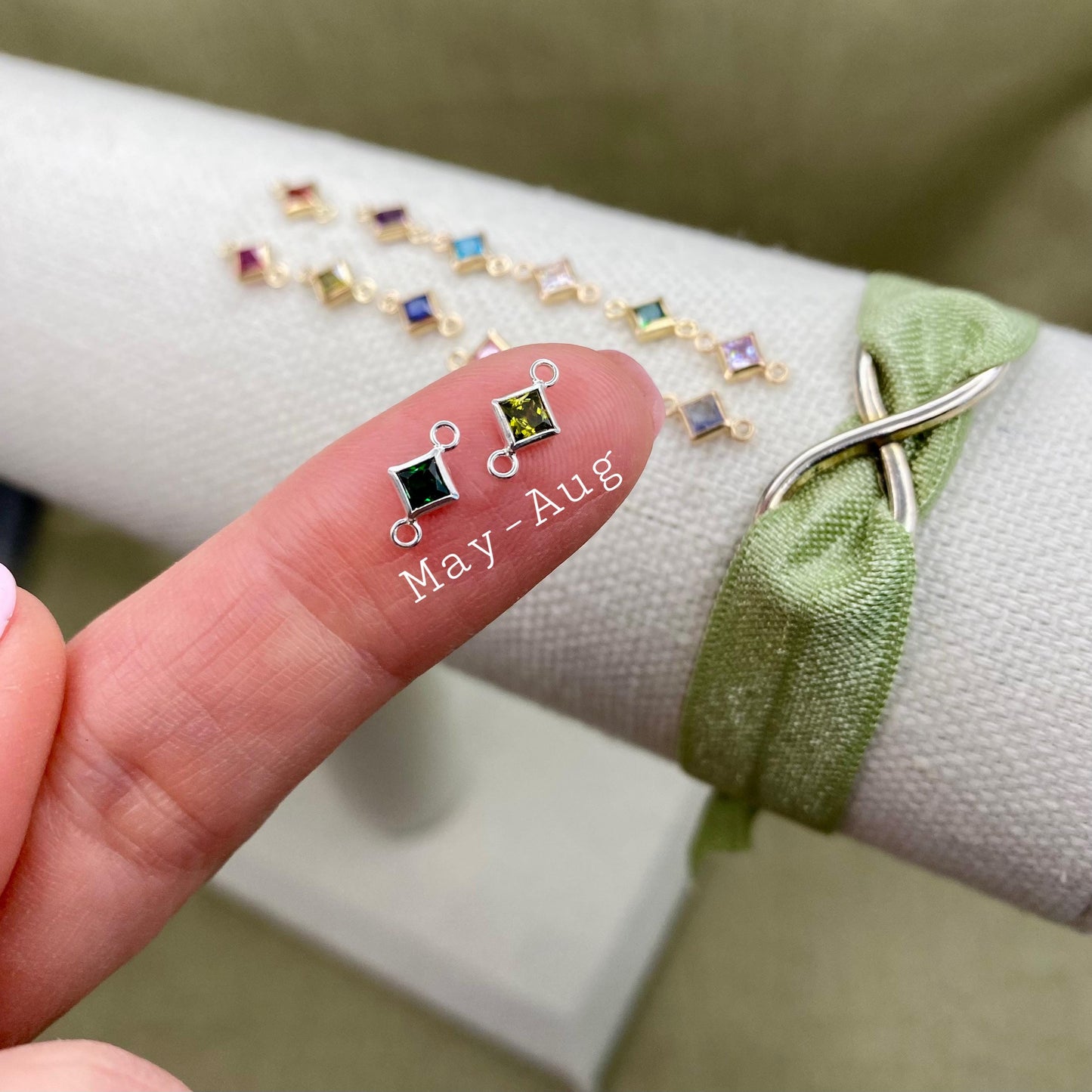 Luxe Diamond 4mm Birthstone Connectors - Gold Filled - B33G - Luxe Colors