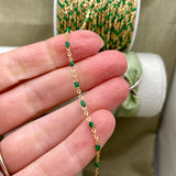 Emerald Green Enamel Chain - Dot Enamel E25