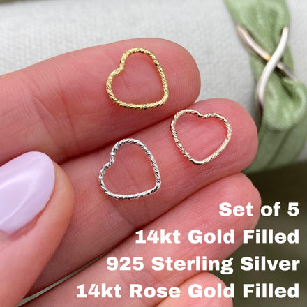Sparkle Heart Connectors 10mm - 5 Pack - F2