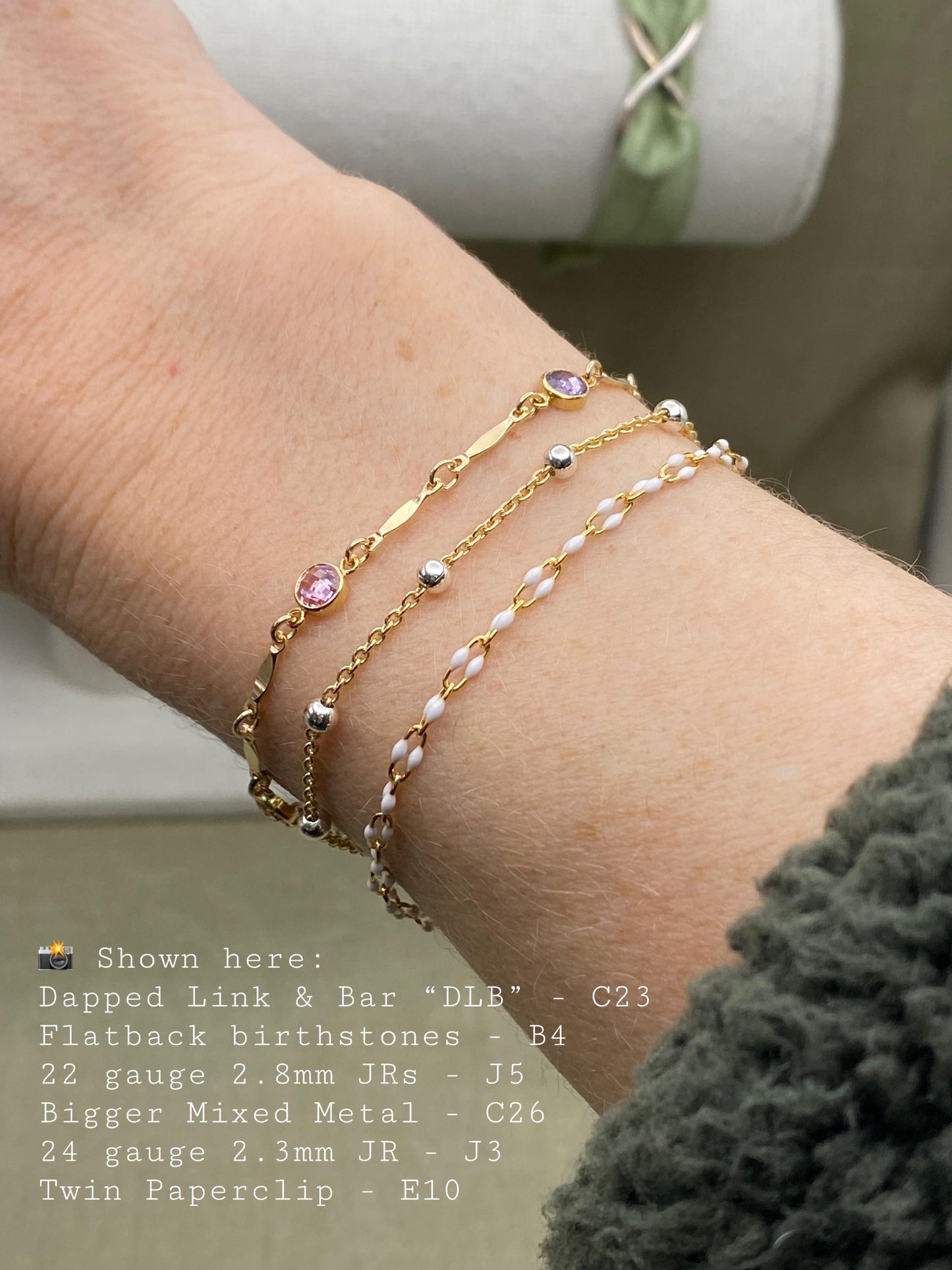 Luxe Flatback Birthstone Connectors 4mm - Gold Filled - B46G - Luxe Colors