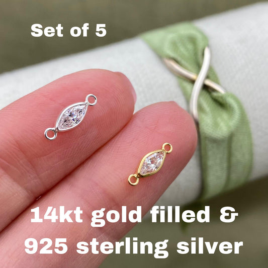 Marquise Birthstone Connectors - 5 pack - B34