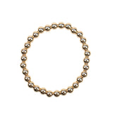 Stretchy Gold-Fill Beaded Bangle Bracelets, 14/20 Gold-Filled, 6.5" Diameter